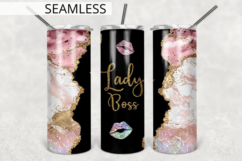 lady-boss-tumbler-design-template-pink-agate-20oz-skinny-tumbler