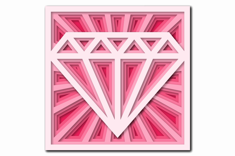 Layered Mandala SVG, Laser cut file Mandala, 3D Diamond By VectorMarket