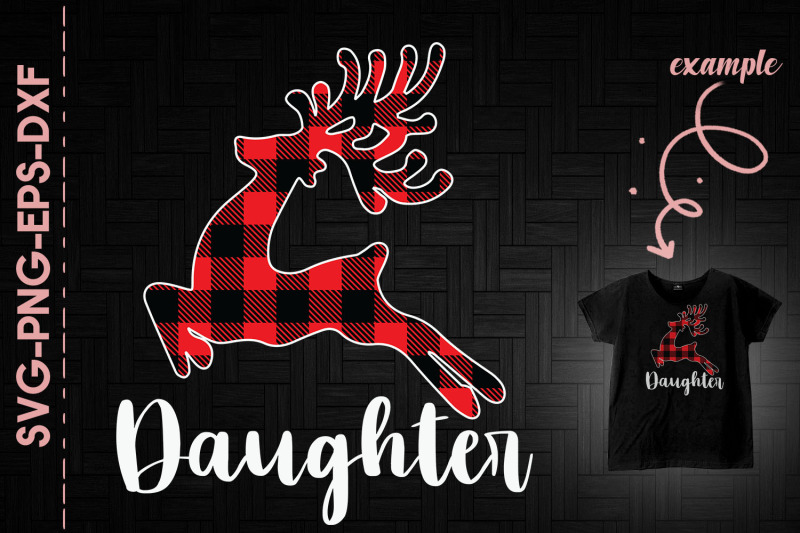 daughter-reindeer-red-plaid-christmas