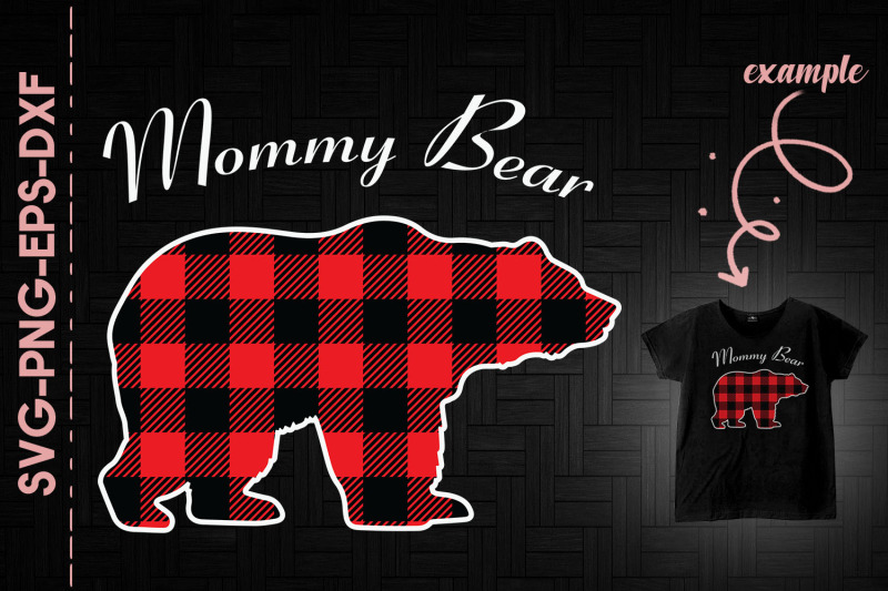 mommy-bear-red-plaid-christmas-shirt