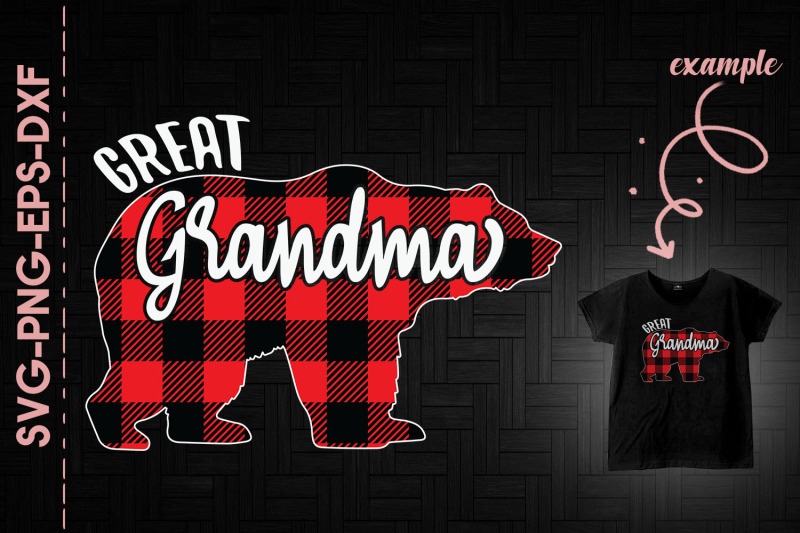 great-grandma-bear-red-plaid-christmas