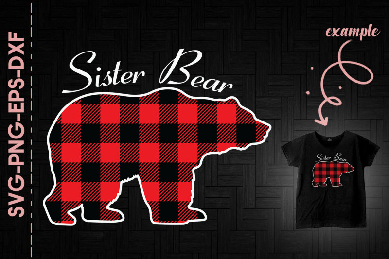 sister-bear-red-plaid-christmas-family