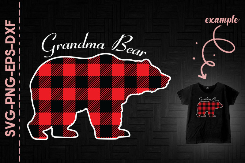 grandma-bear-red-plaid-christmas-family