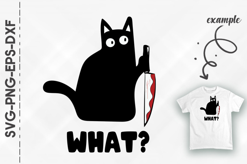 what-black-cat-hallween-knife-funny