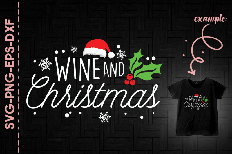 wine-and-christmas-santa-hat-mistletoe