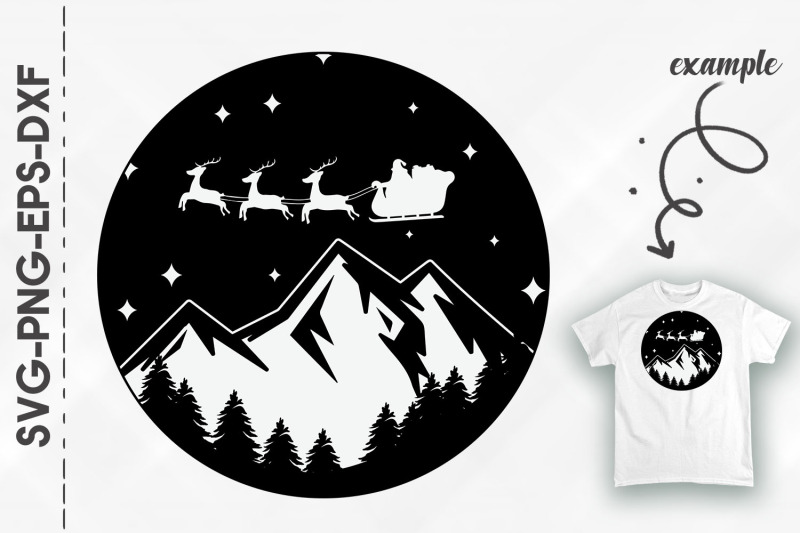 santa-sleigh-christmas-mountain-reindeer