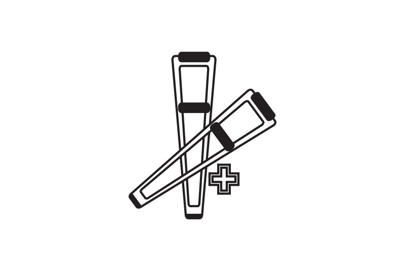 medical-icon-black-line-with-two-crutches