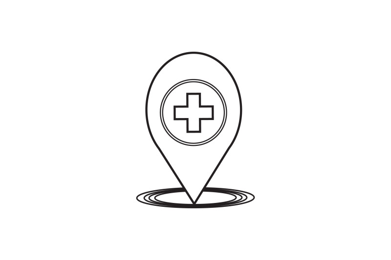 medical-icon-black-line-with-healthy-location