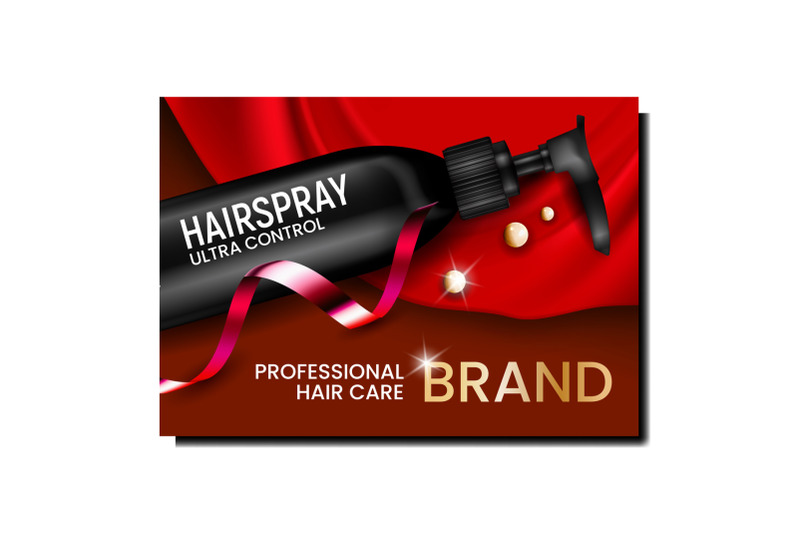 hairspray-bottle-creative-promotion-banner-vector