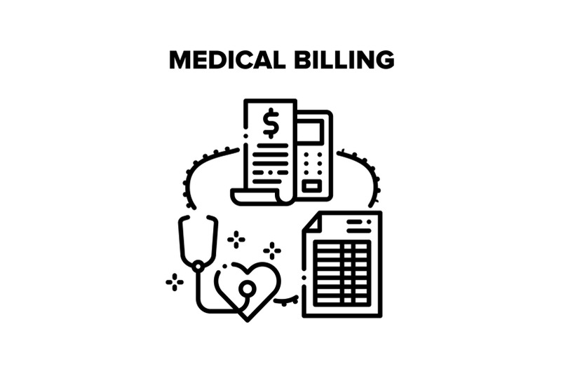 medical-billing-and-insurance-vector-black-illustration