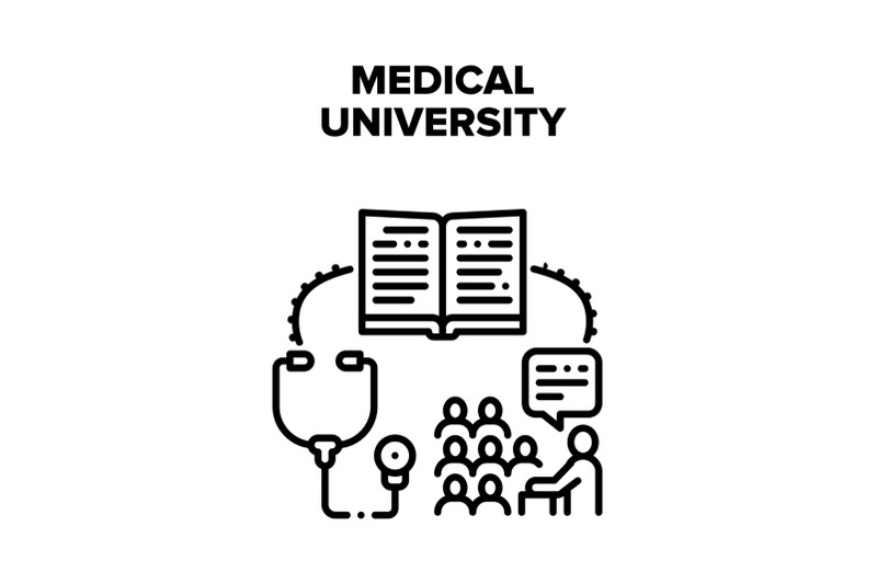 medical-university-education-vector-black-illustration