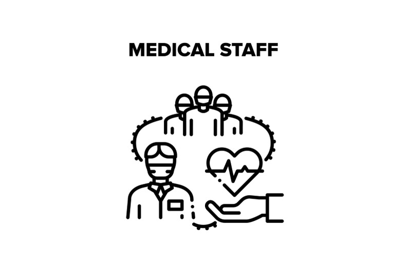 medical-staff-consultation-vector-black-illustration
