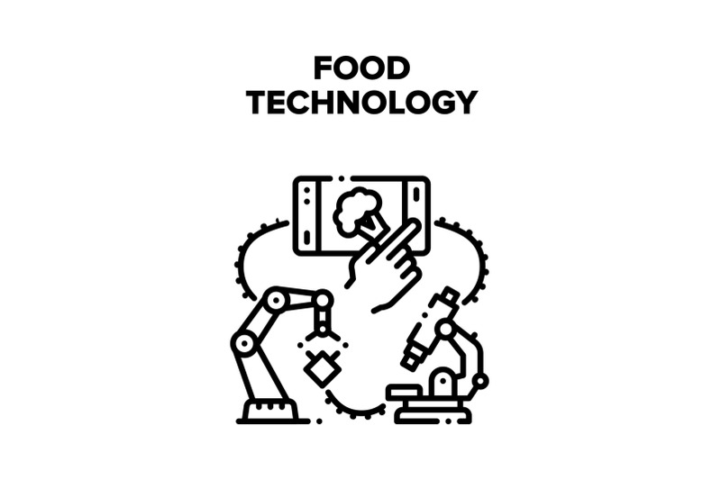 food-technology-vector-black-illustration