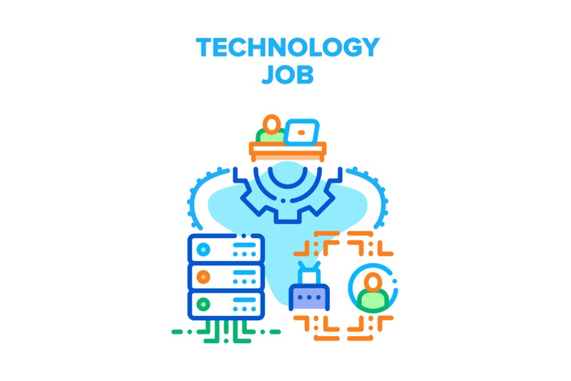 technology-job-vector-concept-color-illustration