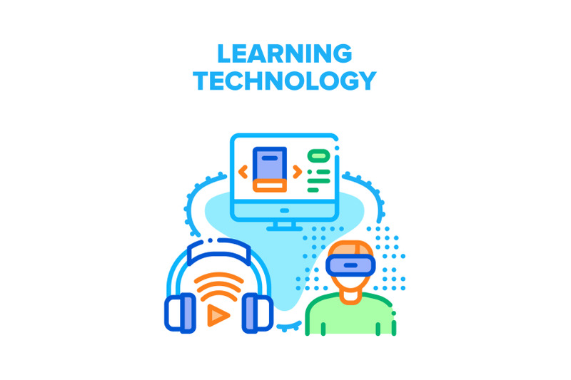 online-learning-technology-vector-concept-color