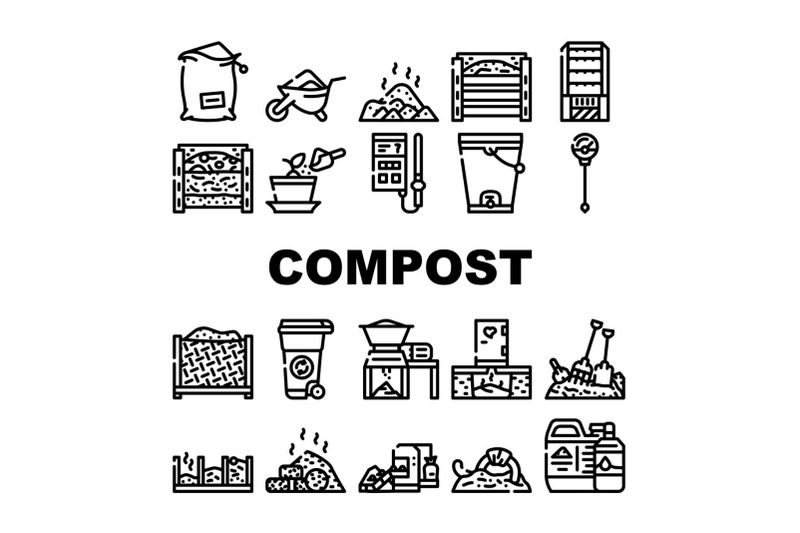 compost-production-collection-icons-set-vector