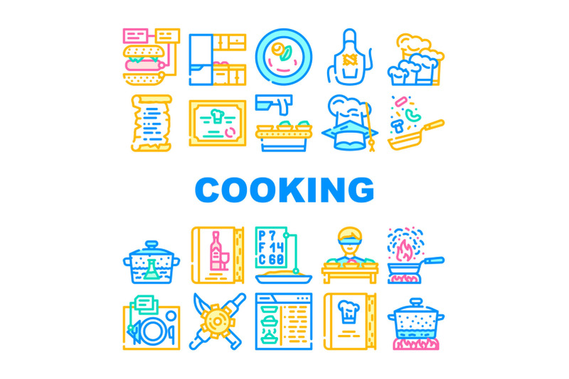 cooking-courses-lesson-collection-icons-set-vector