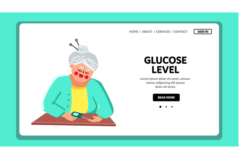 glucose-level-in-blood-checking-grandmother-vector