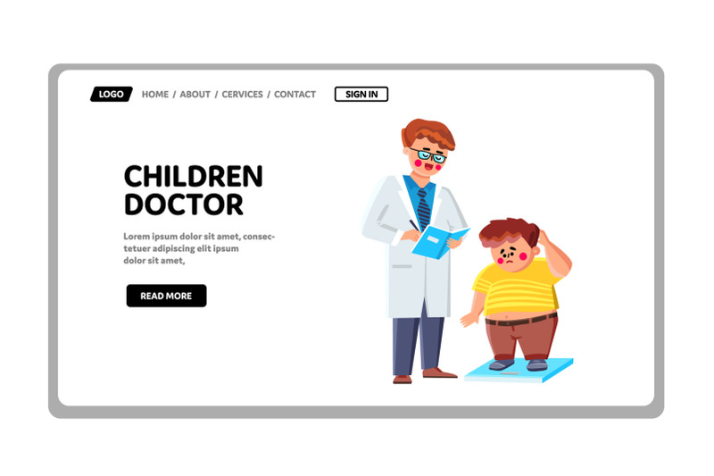 children-doctor-consulting-oversize-patient-vector