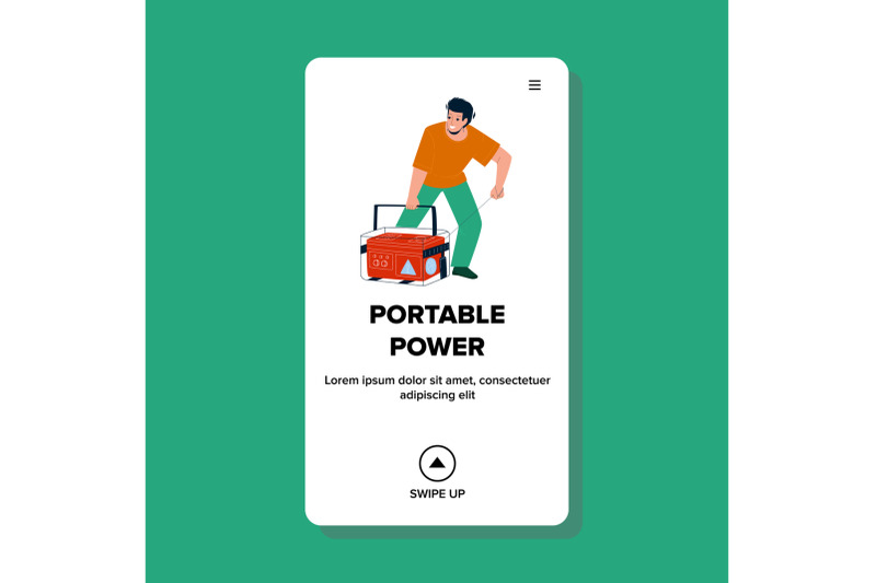 portable-power-generator-tool-starting-man-vector