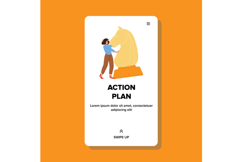 action-plan-developing-in-game-woman-player-vector