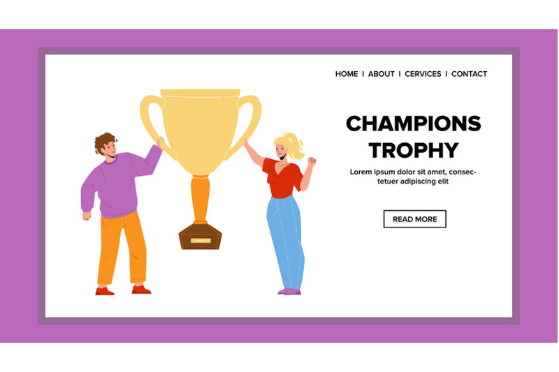 champions-trophy-hold-winners-boy-and-girl-vector