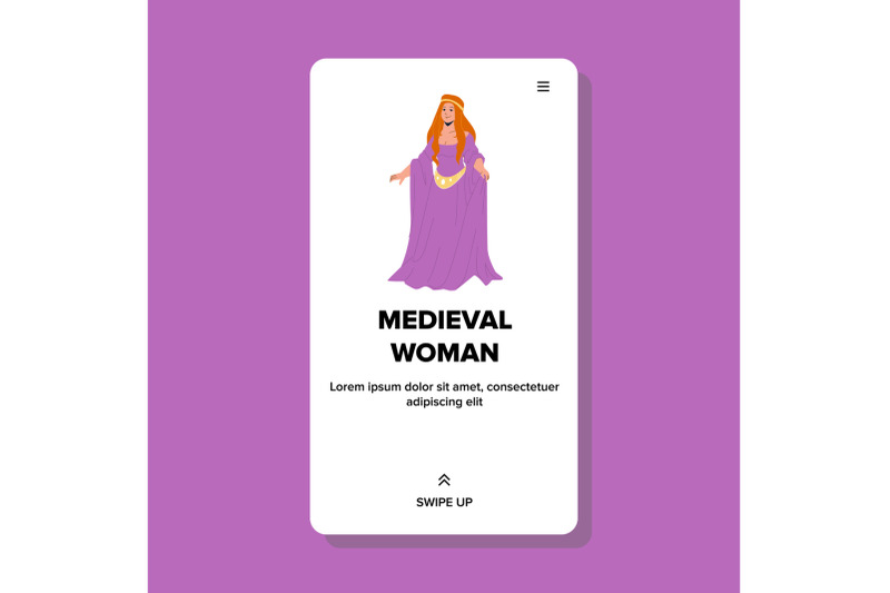 medieval-woman-wearing-attractive-dress-vector