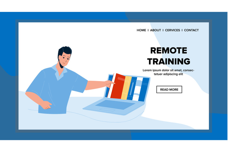 remote-training-educate-student-on-laptop-vector