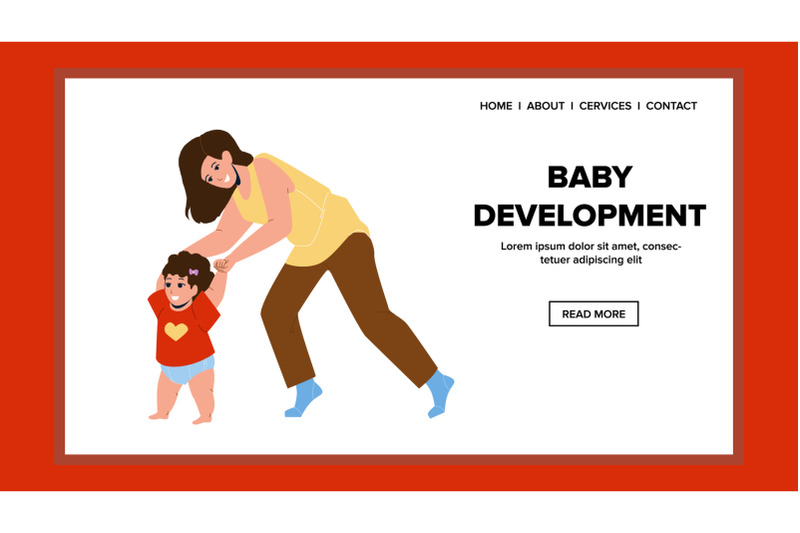 baby-development-and-taking-first-steps-vector