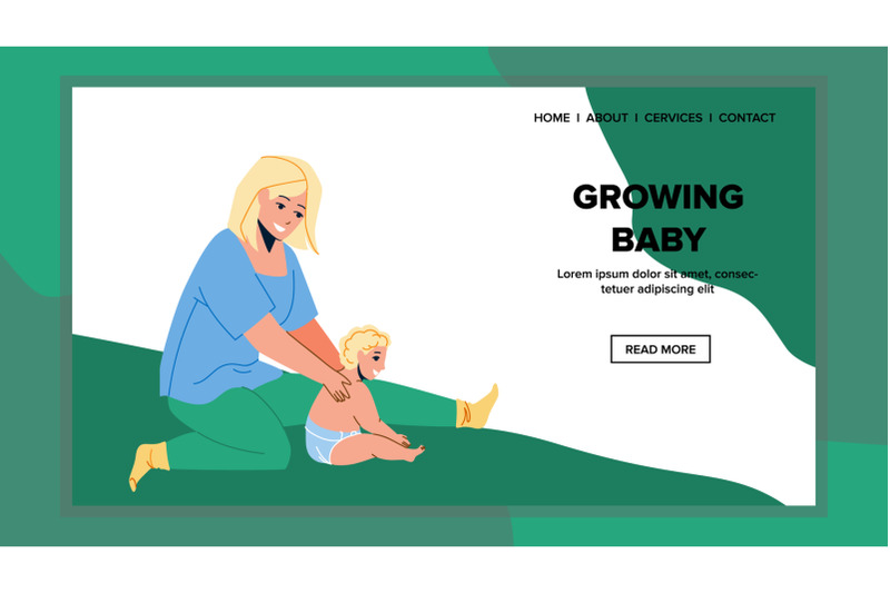 grow-baby-playing-with-mother-in-apartment-vector