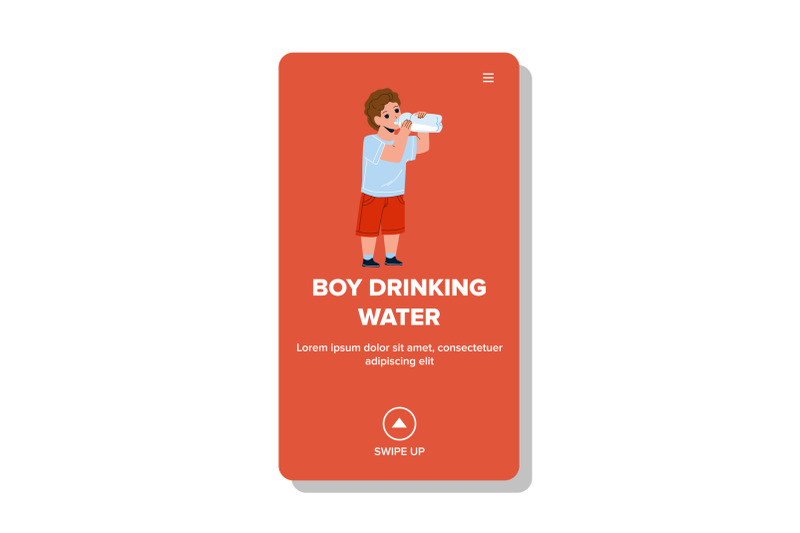 boy-drinking-water-from-bottle-in-park-vector