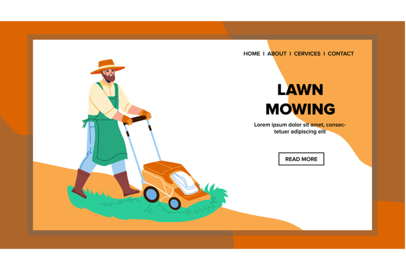 lawn-mowing-gardener-with-mower-device-vector