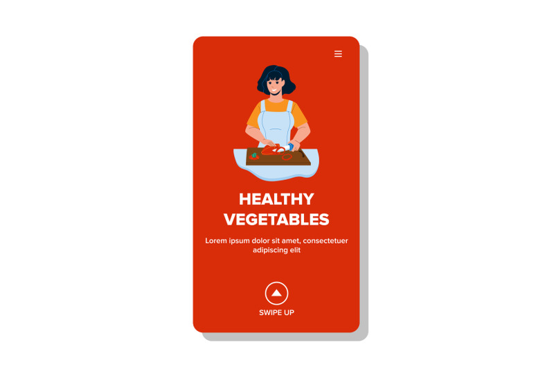 healthy-vegetables-cutting-woman-on-kitchen-vector