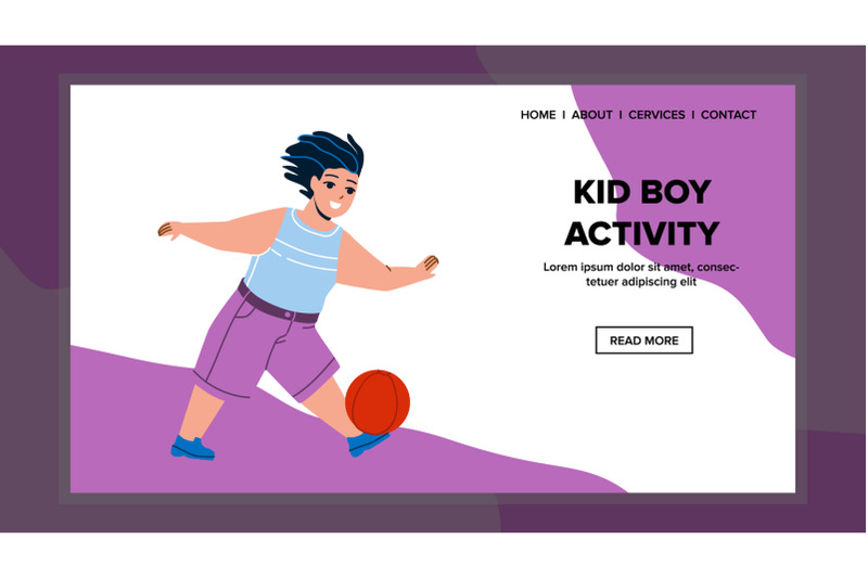 kid-boy-activity-on-kindergarten-playground-vector