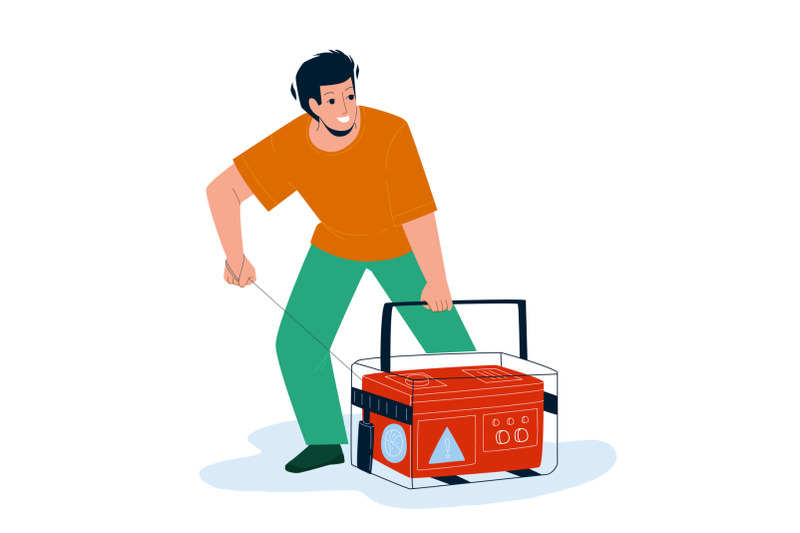 generator-equipment-starting-young-man-vector