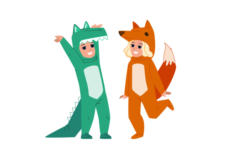 kids-dressed-animal-for-celebrate-halloween-vector