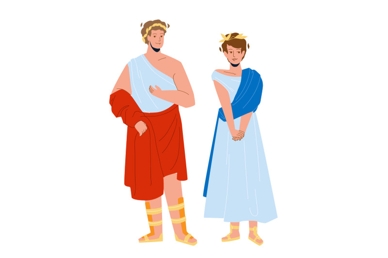 roman-man-and-woman-in-traditional-clothes-vector