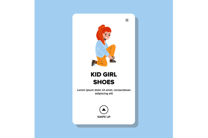 kid-girl-lacing-shoes-for-walking-outdoor-vector