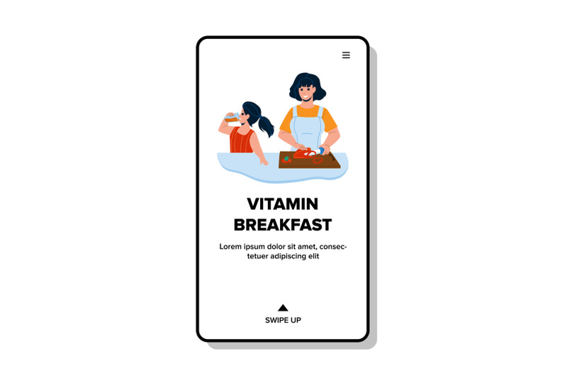 vitamin-breakfast-food-cooking-mother-woman-vector