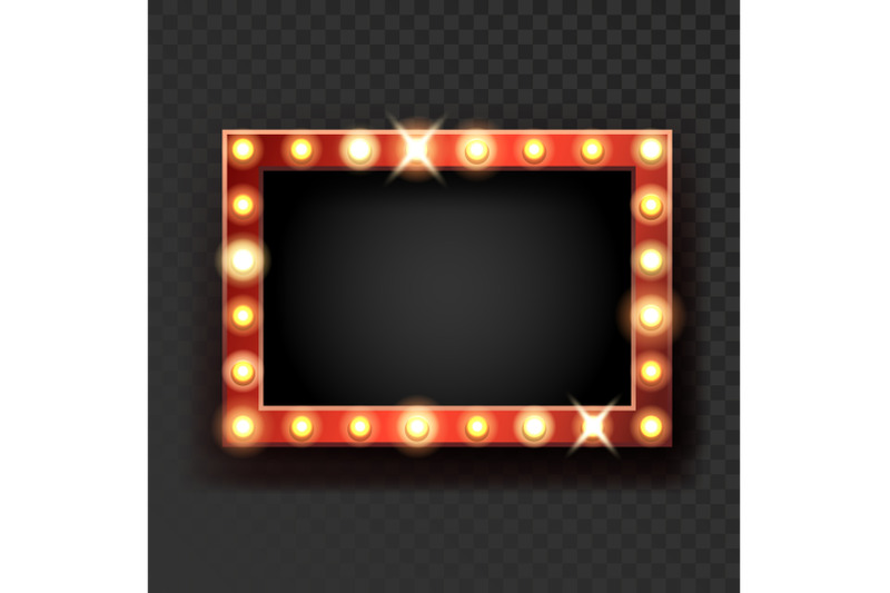 broadway-sign-with-lighting-lamps-on-frame-vector