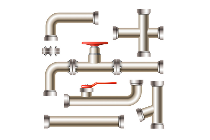 pipeline-with-gate-valve-and-faucet-set-vector