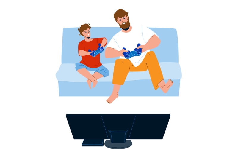 father-and-son-playing-video-games-together-vector