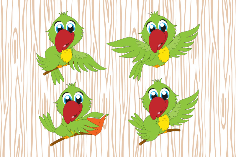 cute-green-parrot-cartoon