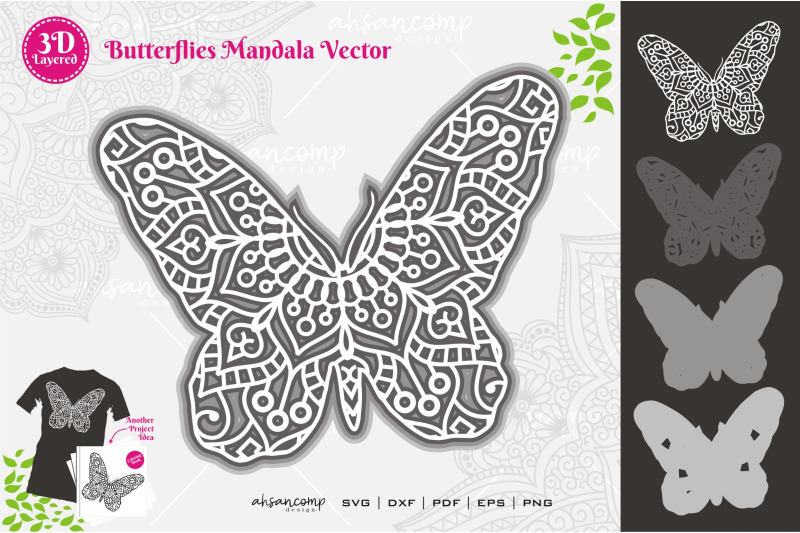 butterflies-9-mandala-svg-3d-layered