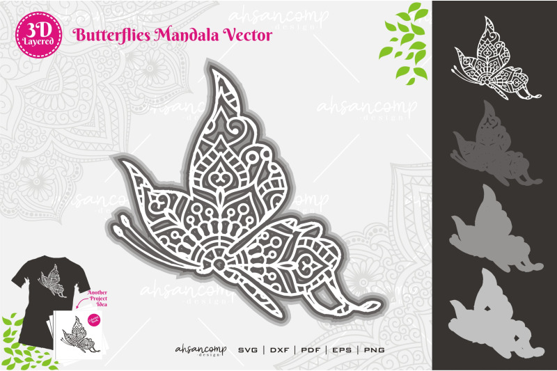 butterflies-10-mandala-svg-3d-layered