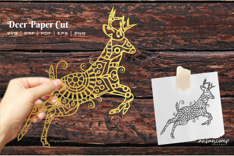 deer-paper-cut-vector-illustration-template-for-cutting