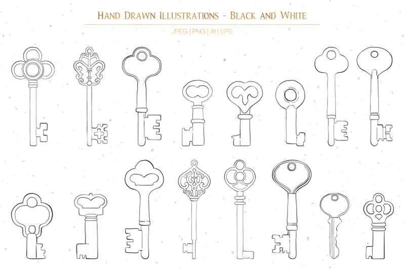 retro-and-modern-house-keys-illustrations