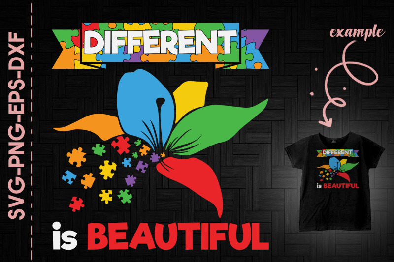 Different Is Beautiful Autism Awareness Free SVG CUt Files