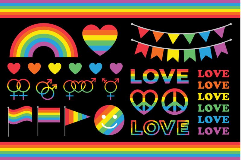 rainbow-love-amp-pride-clip-art-set