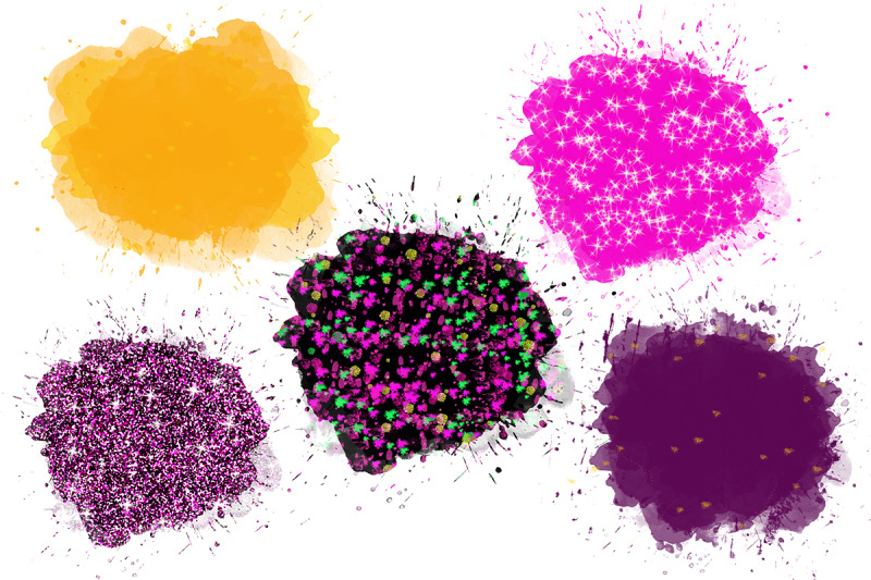 png-colored-watercolor-splashes-splotches-clipart-paint-drip-hand-pa